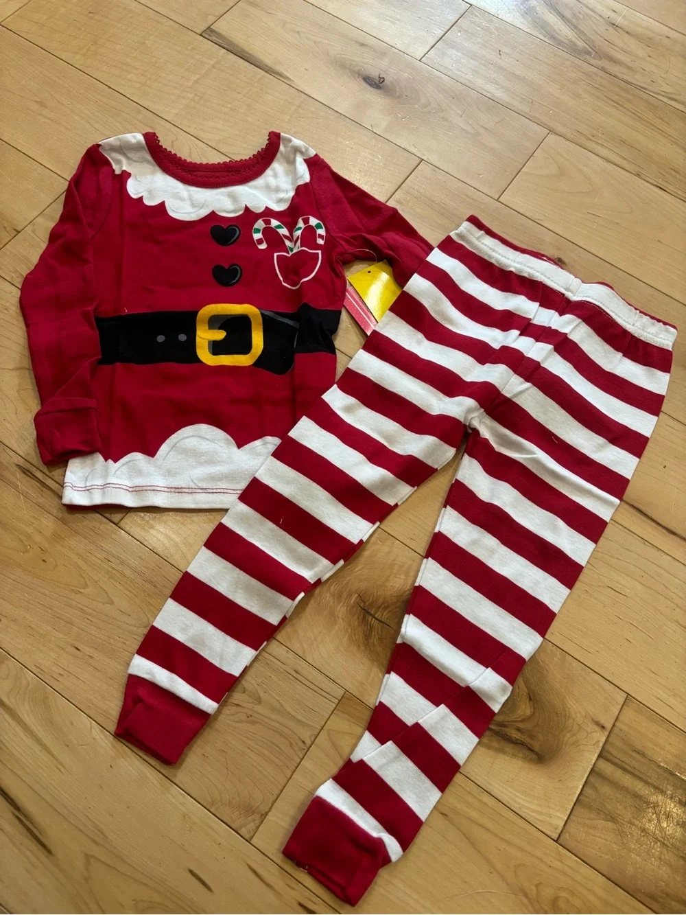 👒Kids Red and White Santa Stripe Pajama Set